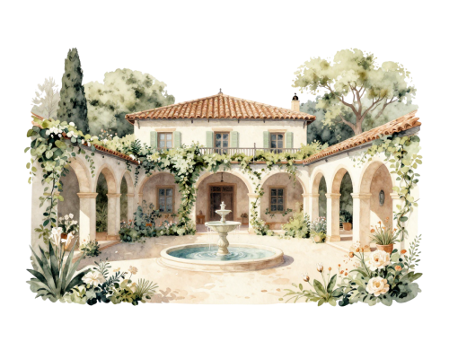 Ilustración acuarela de Villa Lucía